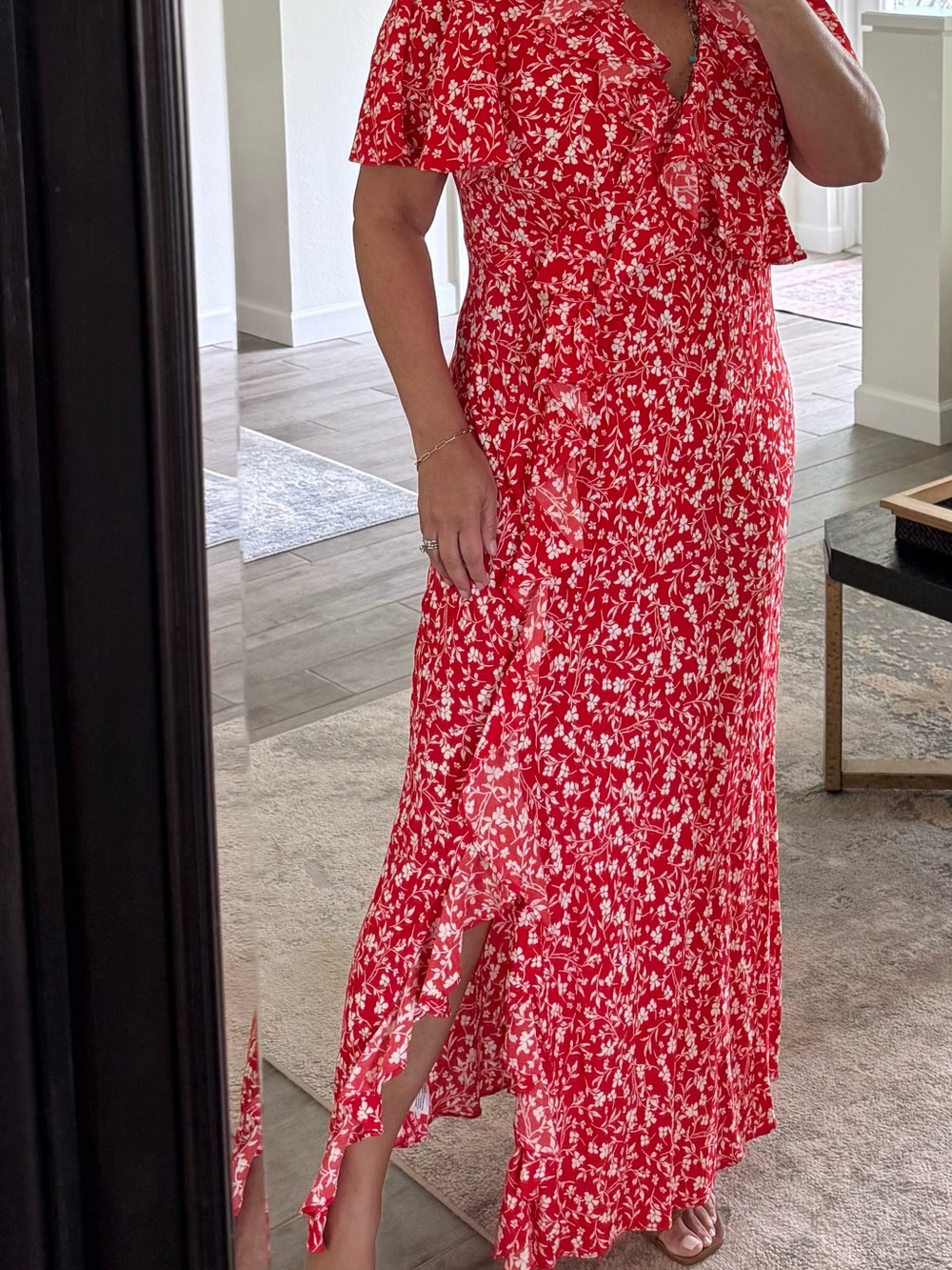 Red Floral Maxi Dress - Women's Summer Dress